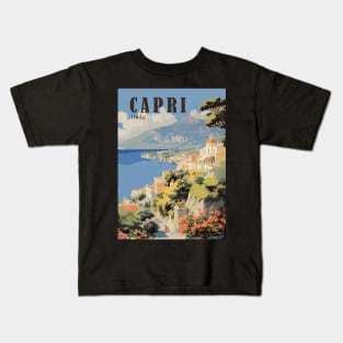 Retro Travel Poster Capri Italy Kids T-Shirt